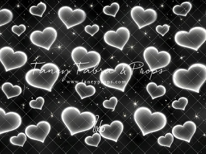 White Puffy Hearts - With Sweep Option