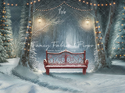 Snowy Bench - Red - with Sweep Option