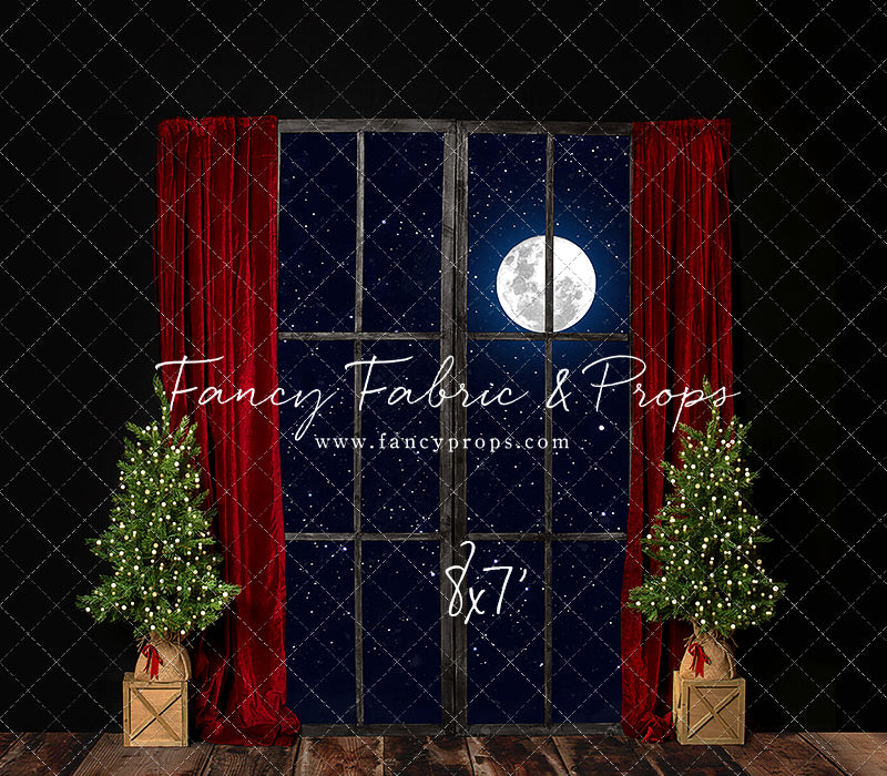 Red Elegant Fireplace Window