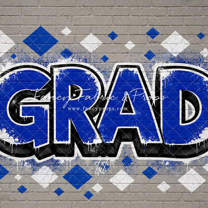 Blue & White Grad - With Sweep Option