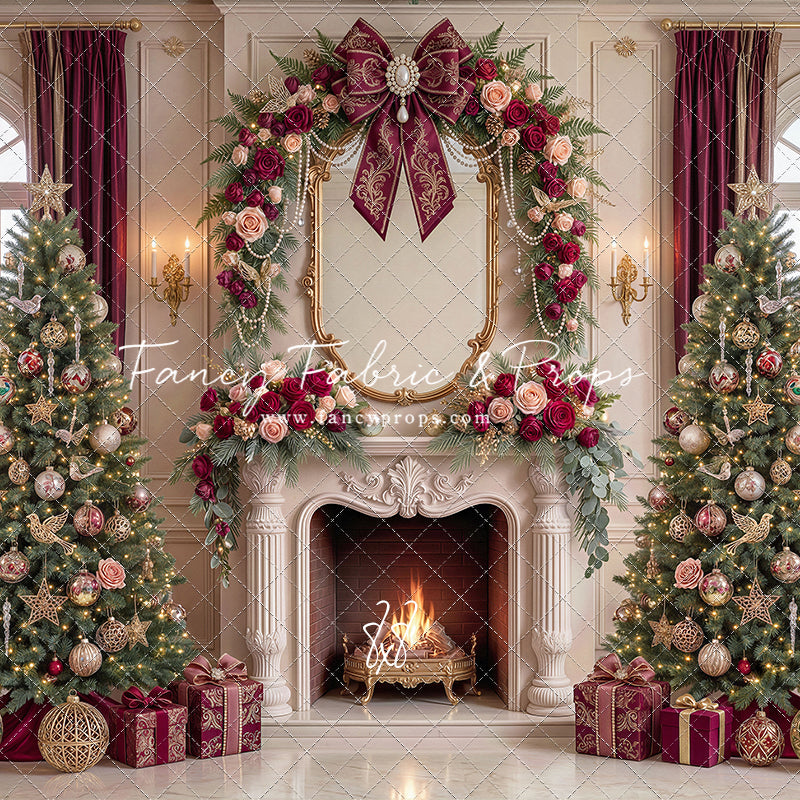 Christmas Rose Parlor - with Sweep Option
