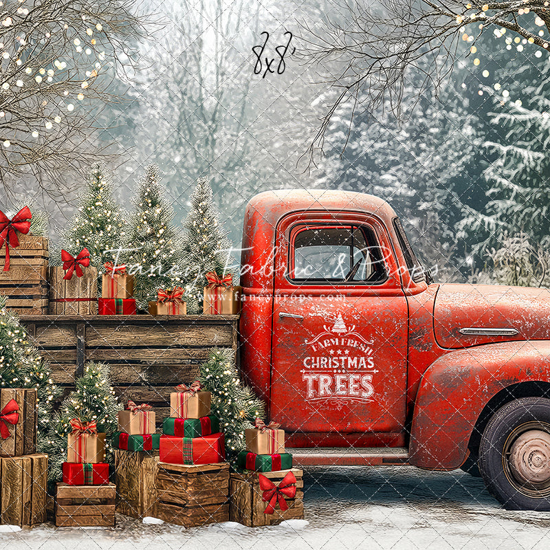 Country Christmas Tree Farm Truck - with Sweep Option
