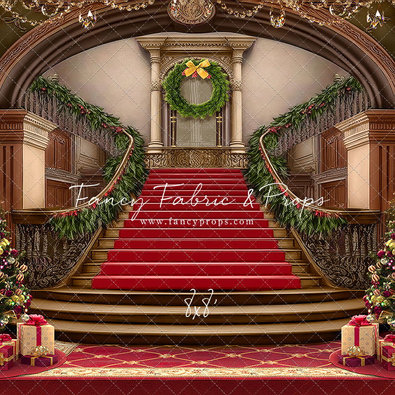 Grand Holiday Staircase - Red Carpet - with Sweep Option