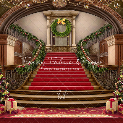 Grand Holiday Staircase - Red Carpet - with Sweep Option