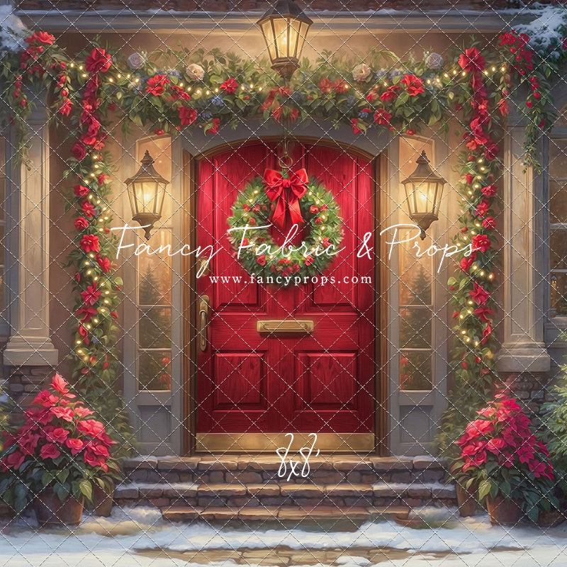 Merry Holiday Entry - Red Door - With Sweep Option