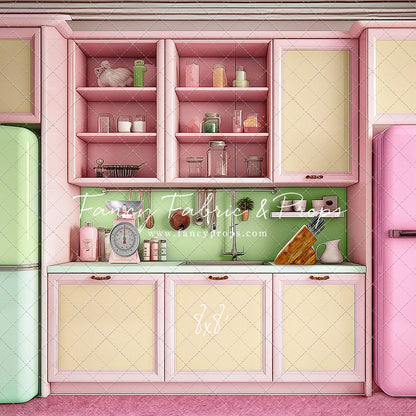Midge's Kitchenette - Pink Floor Option - With Green Fridge Sweep Option