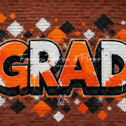 Orange & Black Grad - With Sweep Option