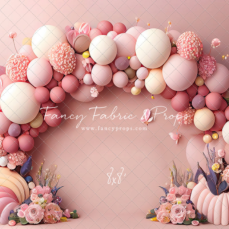 Pink Pumpkin Cascade - Balloon Arch