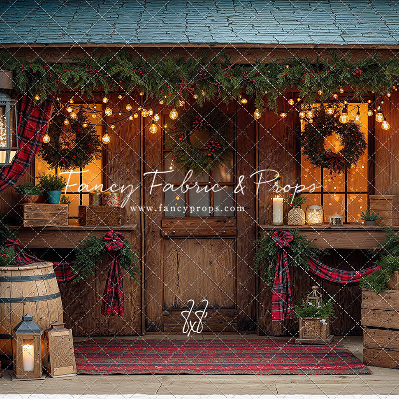 Plaid Cabin Porch - With Sweep Option