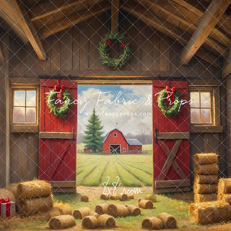 Red Barn Yuletide - Straw Floor - with Sweep Option