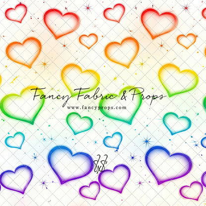 Rainbow Puffy Hearts - With Sweep Option