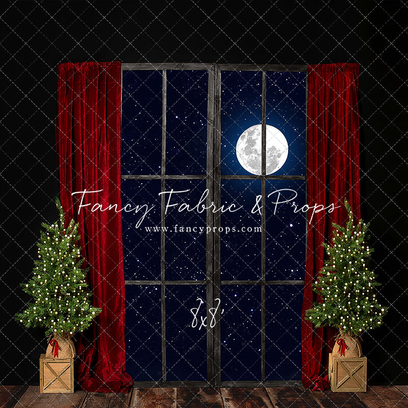 Red Elegant Fireplace Window