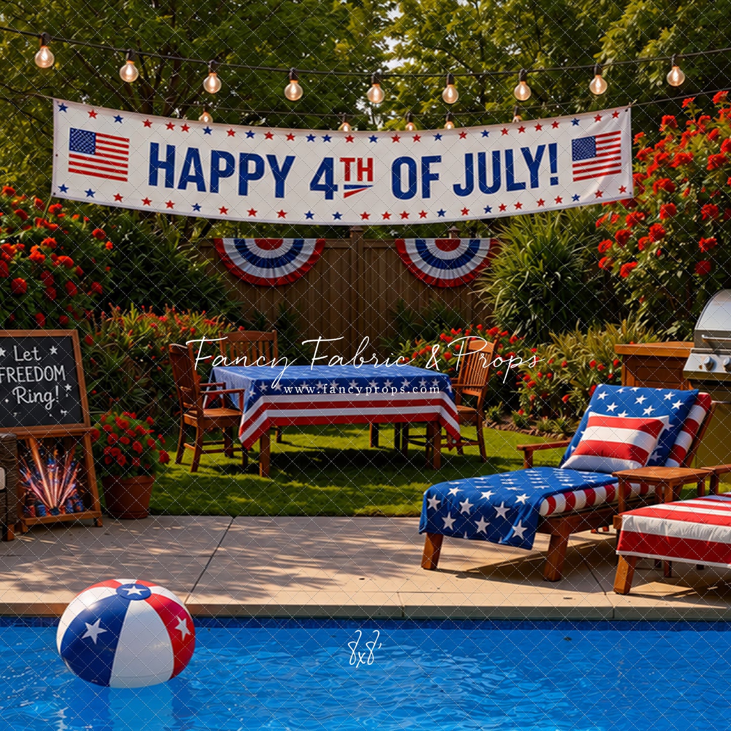 Red, White & Poolside Nights - With Sweep Option