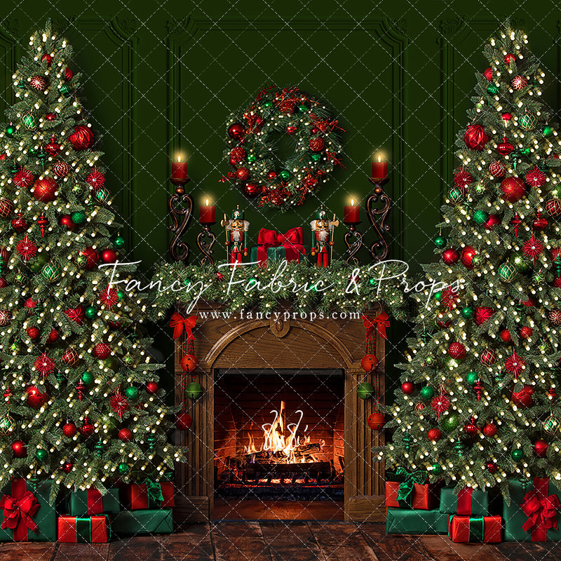 Red & Green Christmas Mantle