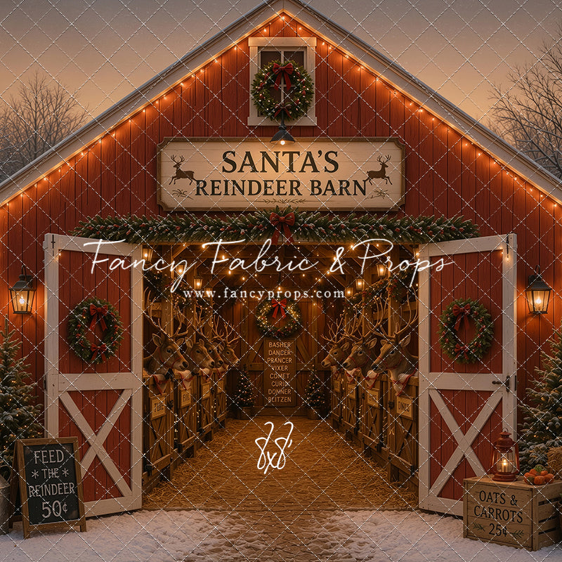 Santa's Nighttime Reindeer Barn - with Sweep Option