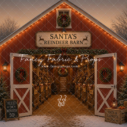 Santa's Nighttime Reindeer Barn - with Sweep Option
