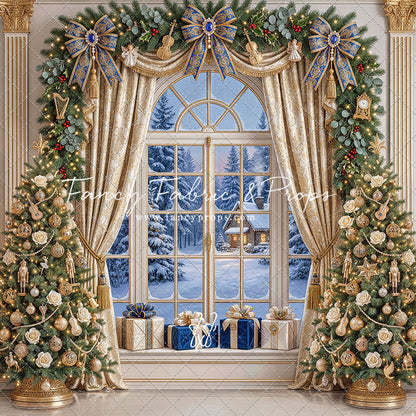 Sapphire & Gold Holiday Window - with Sweep Option
