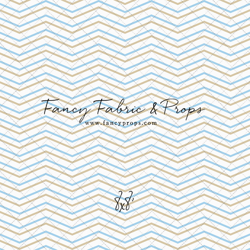 Simple Blue & Tan Chevron