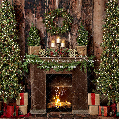 Simple Rustic Christmas Mantle