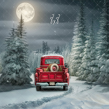 Snowy Moonlit Drive - No Lights - with Sweep Option