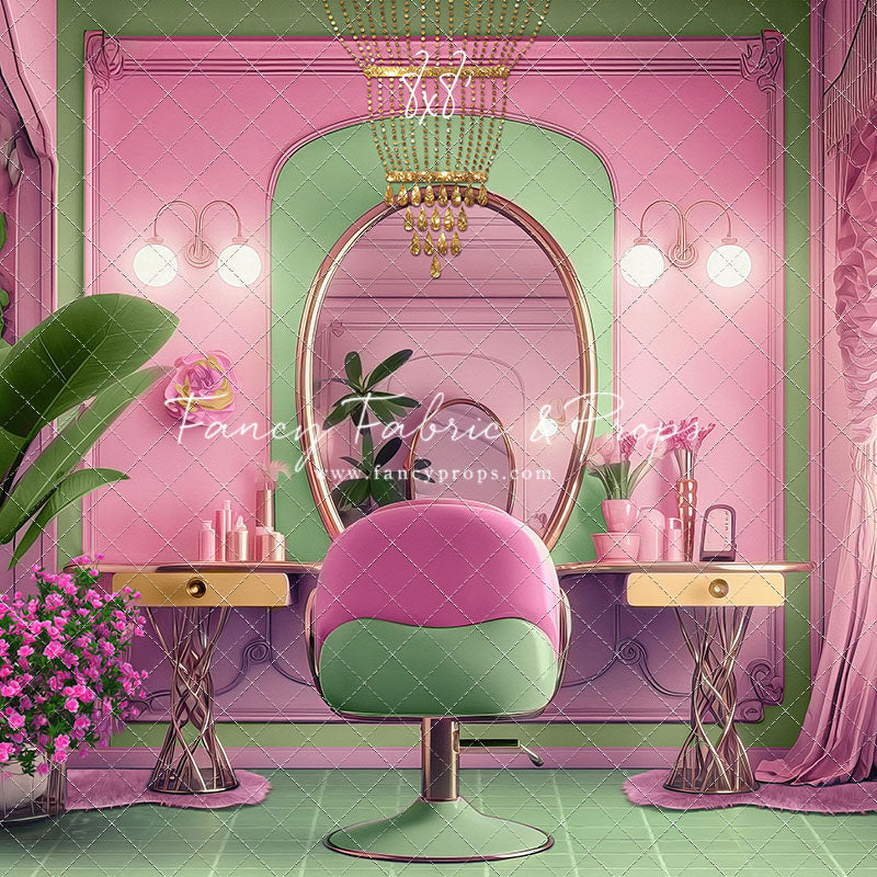 Stacie's Salon - Green - With Sweep Option