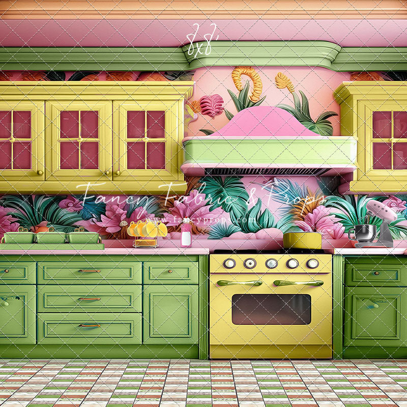 Tropical Kitchen - Lime & Yellow - With Sweep Option