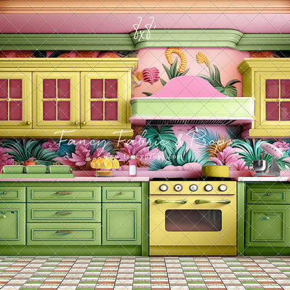 Tropical Kitchen - Lime & Yellow - With Sweep Option