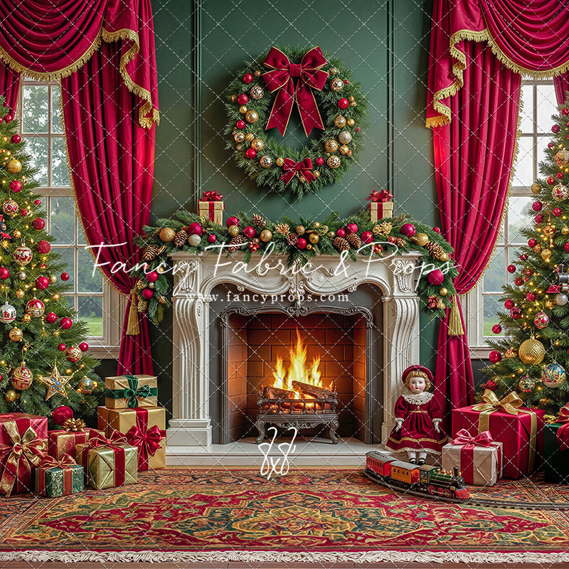 Vintage Christmas Hearth - with Sweep Option