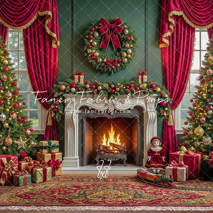 Vintage Christmas Hearth - with Sweep Option