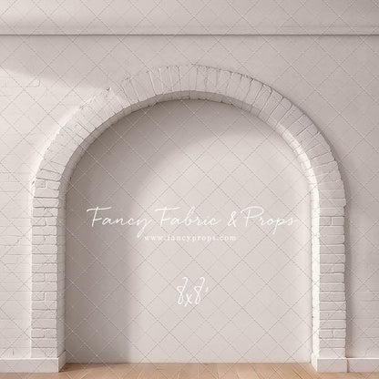 White Brick Alcove - Wood Floor - With Sweep Option