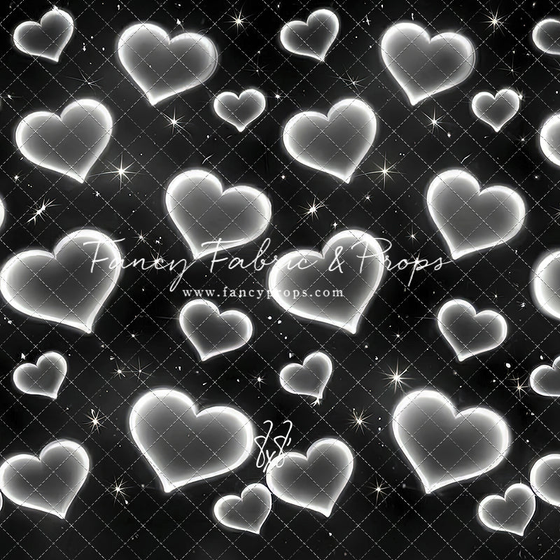 White Puffy Hearts - With Sweep Option