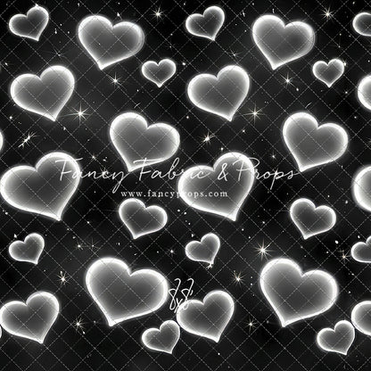 White Puffy Hearts - With Sweep Option