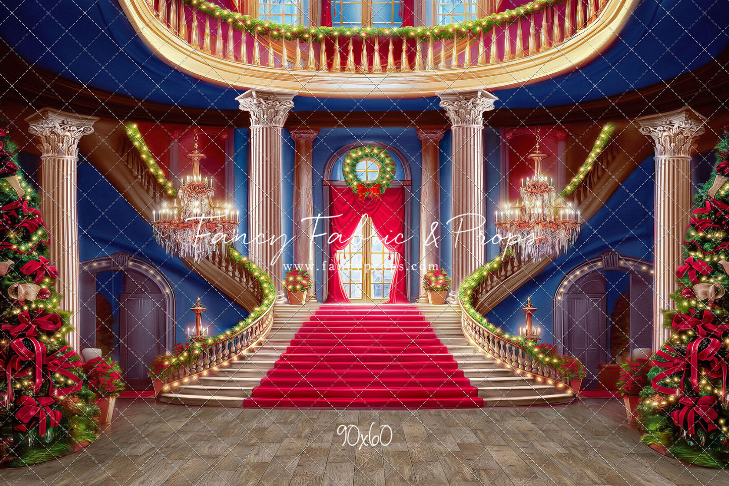 Belle's Royal Staircase -Wood Floor with Lights - With Sweep Option