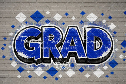 Blue & White Grad - With Sweep Option