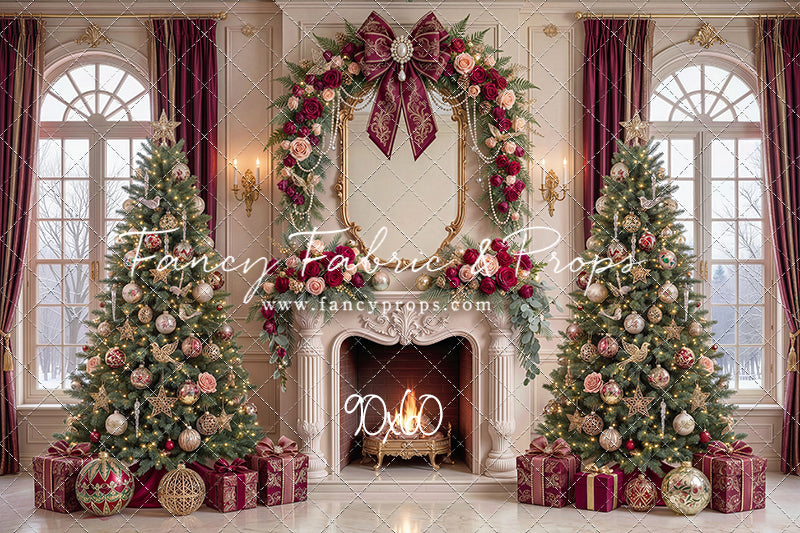 Christmas Rose Parlor - with Sweep Option