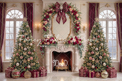 Christmas Rose Parlor - with Sweep Option