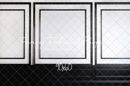 Classy Black & White Wainscoting - White Marble Floor - With Sweep Option