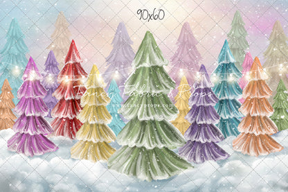 Magical Winter Rainbow Trees