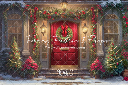 Merry Holiday Entry - Red Door - With Sweep Option