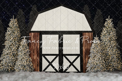 Modern Christmas Barn - No Light - 2pc Mini Room