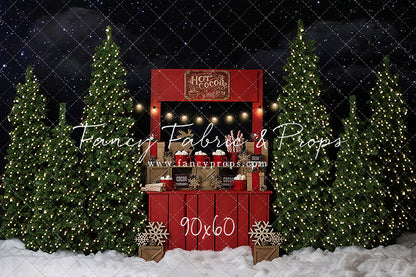 Nighttime Cocoa Stand With Lights 2pc Mini Room