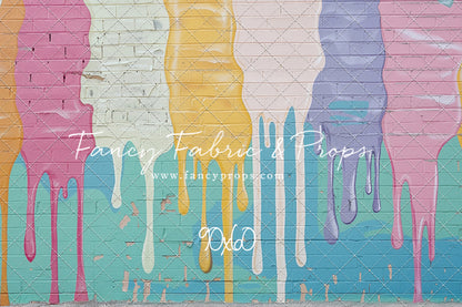 Pastel Paint Drip Wall - Concrete Floor Option - With Sweep Option