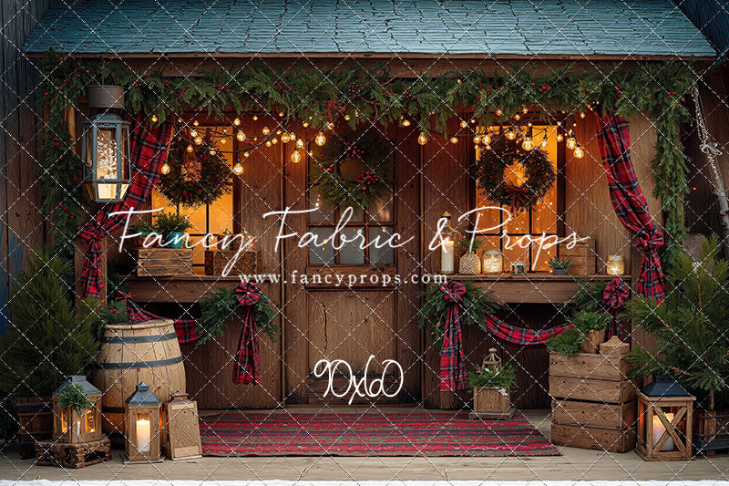 Plaid Cabin Porch - With Sweep Option