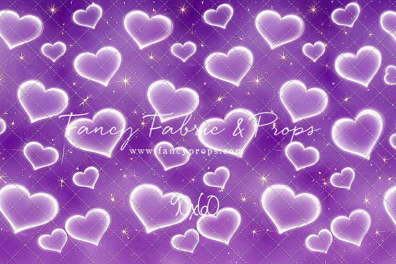 Purple Puffy Hearts - With Sweep Option