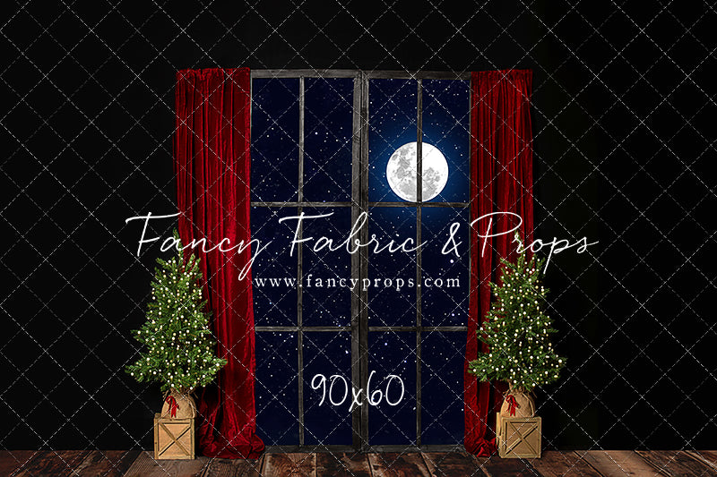 Red Elegant Fireplace Window