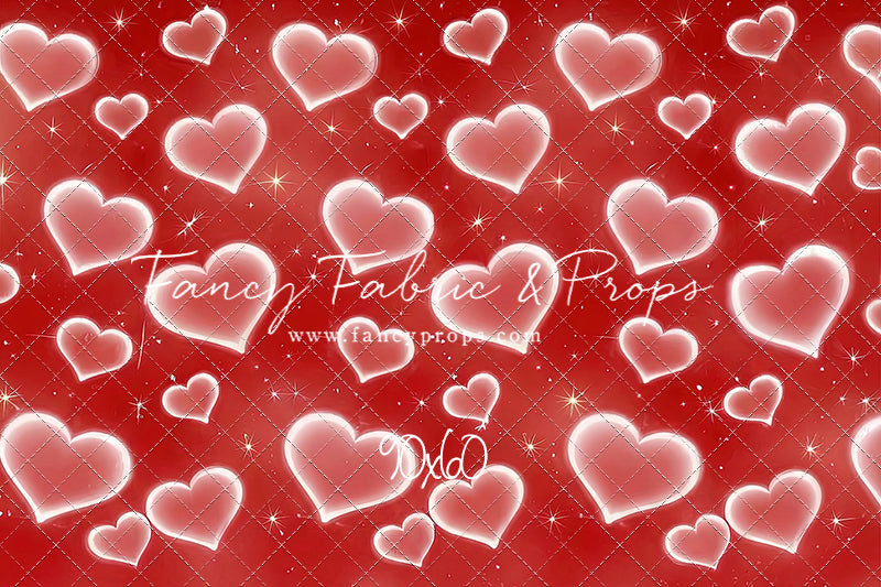 Red Puffy Hearts - With Sweep Option