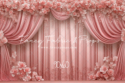 Rosy Vienna Drapes - With Sweep Option