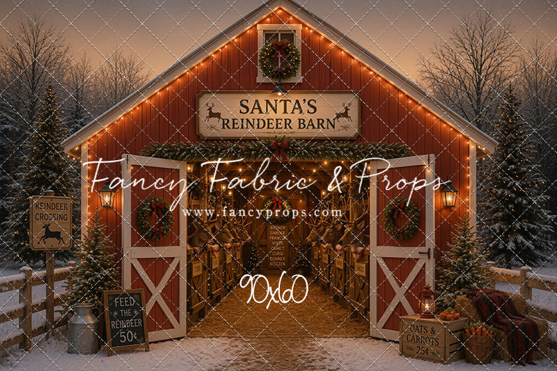 Santa's Nighttime Reindeer Barn - with Sweep Option