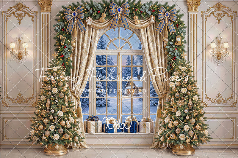 Sapphire & Gold Holiday Window - with Sweep Option