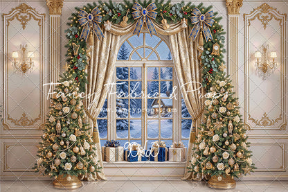 Sapphire & Gold Holiday Window - with Sweep Option